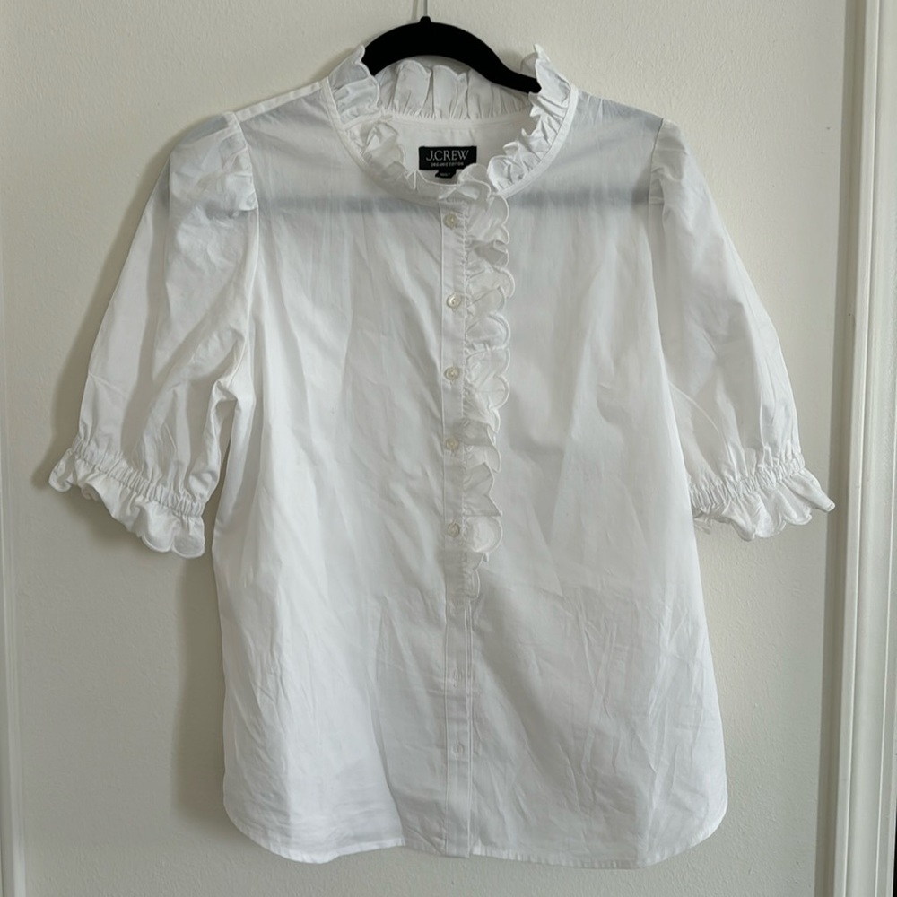 J. Crew Ruffle Blouse EUC